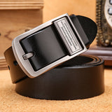 Genuine Leather Men's Belt Alloy Pin Buckle Luxury Brand Designer Waist Jeans Belts Casual Cummerbunds Ceinture Homme Mart Lion Black China 105cm