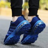 Running Shoes Breathable Men's Sneakers Fitness Air Shoes Cushion Outdoor Brand Sports Shoes Platform Flying Woven Lace-Up Shoes Mart Lion   
