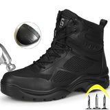  Men High Top Steel Toe Shoes Puncture Proof Work Safety Boots Man Construction Protective Footwear Work Shoes Mart Lion - Mart Lion