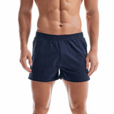 Men's Cotton Sleep Bottoms Lounge Home Pajama Shorts Elastic Waist Breathable Solid Underwear Boxers Jogger Sport Shorts Mart Lion Navy S China