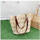 Simple Summer Mori Lace Female Trend Handbag Shoulder Bag Mother Female Bag Mart Lion Khaki 1  