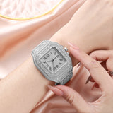 Rhinestone Casual Quartz Watches Simple Ladies Round Dial Wristwatches Dress Bracelet Mart Lion   