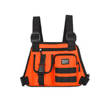 Functional Tactical Chest Bag Men's Bullet Hip Hop Vest Streetwear Bag Waist Pack Male Black Chest Rig Bag Mart Lion Orange chest bag (30cm<Max Length<50cm) 