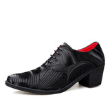  Black Formal Shoes for Men's Pointed Leather Elegant Dress Shoes Lace-up Heel Shoe zapatos hombre vestir Mart Lion - Mart Lion