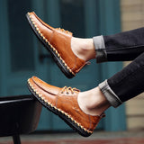 Genuine Leather Handmade Casual Men Shoes Design Sneakers Man Leather Travel Loafers Driving Mart Lion   