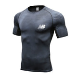 Compression Quick dry T-shirt Men's Running Sport Skinny Short Tee Shirt Male Gym Fitness Bodybuilding Workout Black Tops Clothing Mart Lion picture color 8 XL 