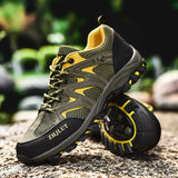 Hiking Shoes Men's Women Mesh Sneakers Breathable Lace Up Casual Female Black Mountain Shoes Boy Autumn Summer Brown