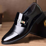 Dress Men Shoes Formal Slip On Dress Men's Oxfords Footwear Leather Loafers Mart Lion black 38 