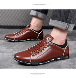 Autumn Men's Sneakers Shoes Winter Casual Solid Leather Shoe Sport Flat Round Toe Light Breathable Mart Lion   