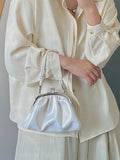Trendy girl Cute Fold Clip Evening Bag High-end Chain Bag Hand-held Messenger Bag Dumpling Bag Women Mart Lion   