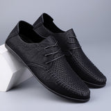 Leather Men's Breathable Driving Shoes Luxury Brands Formal Loafers Moccasins Black Mart Lion   