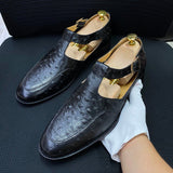 Classic Gladiator Style Men's Sandals Genuine Cow Leather Traditional Abaya Formal Shoes Buckle Strap Summer Dress Mart Lion   
