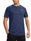 Men's Workout Shirts Quick Dry Fit Short-Sleeve Gym Casual T-Shirts Tops Athletic, Running, Sports Mart Lion GY01-Navy S China