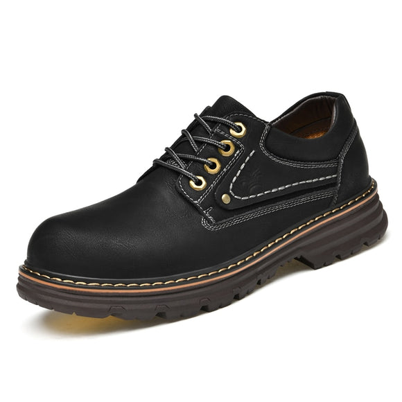 Luxury Cow Leather Men's shoes Outdoor Work Designer Casual Oxford Formal Footwear Mart Lion Black-No Fur 38 
