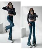 ZOENOVA Flare Jeans Women&#39;s Low Waist Trousers Vintage Aesthetic Denim Pants Streetwear Mom Casual Korean Fashion Cyber Y2k Jean  MartLion