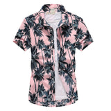 Quick Dry Casual Floral Beach Shirt Men's Summer Men's Short Sleeve Hawaiian Shirt Asian Mart Lion Asian Size 2 S 