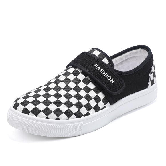 Men's Casual Sneakers Vulcanized Flat Shoes Designed Skateboarding Tennis Hook Loop Outdoor Sport Mart Lion checkerboard 39 