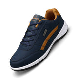 Men's Sports Casual Sneakers Leather Shoes Waterproof  Outdoor Flat Walking Shoe Man's Athletic Mart Lion   