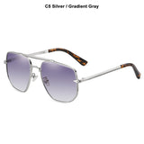 JackJad Vintage Classic Metal Pilot Style Polarized Sunglasses Driving Brand Design Shades 8108 Mart Lion C5 Gradient Gray Polarized 