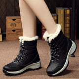  Women Snow Boots Winter Warm Shoes Outdoor Waterproof Non-slip Plush Casual Shoes Ankle Winter With Thick Fur Mart Lion - Mart Lion