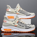 Men's Sports Casual Shoes Flying Women Breathable Mesh Lace Up Running Shoes Cross Border Mart Lion   