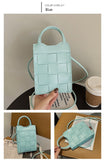 Braided Cell Phone Bag Female Summer Handheld Small Square Bag Korean Version Mart Lion   