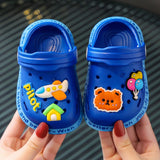 Kids Sandals for Girls Boys Cartoon Summer Children Garden Shoes Toddler Baby Slippers Soft Sole Anti-Slip Shoes Mart Lion dark blue 18 
