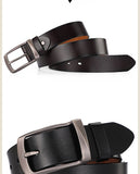 Belts for Men's Vintage Cowskin Genuine Leather Pin Buckle Waist Belt for Jeans Mart Lion   