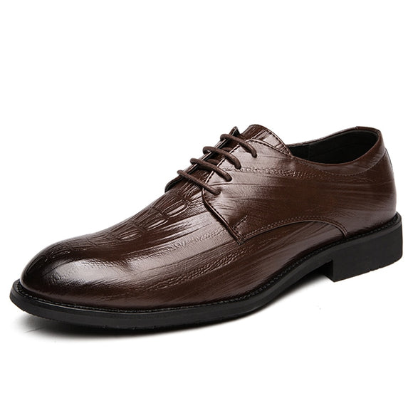 Men's Shoes Split Leather Dress Oxfords British Lace Up Formal Footwear Mart Lion Brown 38 