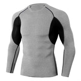 Men's Bodybuilding Sport T-shirt Quick Dry Running Shirt Long Sleeve Compression Top Gym Fitness Tight Rashgard Mart Lion TC-94 M 
