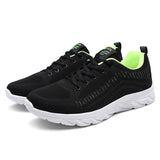 Men's Leather Walking Jogging Sneakers Running Sport Shoes Black Lightweight Athletic Trainers Breathable Mart Lion   