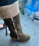 Snow Boots Women Winter Shoes Warm Cotton Cold Winter Knee Wedge Heels Plus Cute Mart Lion brown 35 