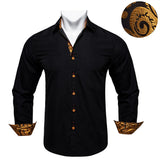 Men's Shirt Long Sleeve Cotton Red Button-down Collar Social Casual Shirts Men's DiBanGu Clothing Mart Lion CY-2204 M 
