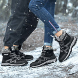 Couple Hiking Shoes High-Top Outdoor Cotton Shoes Velvet Wear-resistant Men's Trekking Tactical Sneakers Mart Lion   