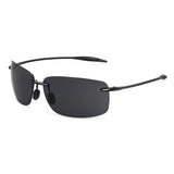 Classic Sports Rimless Sunglasses Men Women Male Driving Golf Rectangle Ultralight Frame UV400  De Sol Mart Lion Black Other 