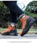 Men's Leather Boots Waterproof Hiking Outdoor Non Slip Military Trekking Climbing Hunting Sneaker