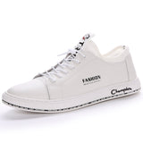 White Sneakers Men's Leather Casual Shoes Luxury Flats Vulcanized Running Sports Sneakers Mart Lion white 38 