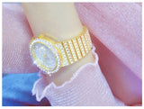 Rhinestone Diamond Women Watches Ladies Gold Watch Bracelet Female Relogio Feminino Mart Lion   