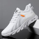 2022 Summer New Men&#39;s Shoes Breathable Fly Woven Lace Up Shallow Mouth Soft Strong Running Shoes Fashion Casual Sports Shoes Men  MartLion