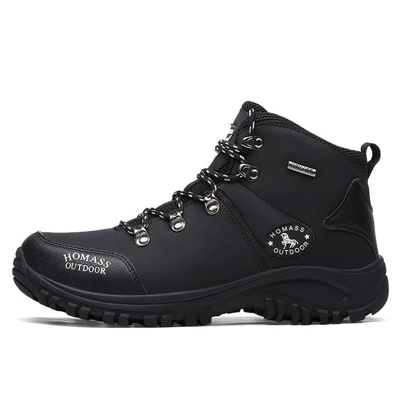 Hiking Boots Men's Waterproof High Top Trekking Leather Outdoor Outdoor Shoes Mart Lion Black Eur 38 