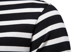 100% Cotton Long Sleeve T shirts Men's Contrast Striped O-neck  Autumn Clothing Mart Lion   