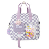 Ins Harajuku Style Large-capacity Female Student Schoolbag Messenger Bag Klein Blue One-shoulder Messenger Bag Backpack Mart Lion Purple  
