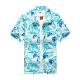 Aloha Shirts Men's Clothes Summer Camisa Havaiana Colorful Printed Short Sleeve Hawaiian Beach Shirts Mart Lion 83 blue 2XL for 180CM 80KG 