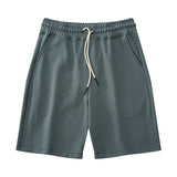 Summer Vintage Men's Casual Shorts Cotton Multicolor Drawstring Simple Sports Shorts Loose Mart Lion Battleship Ash M 