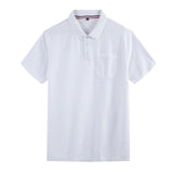 Men's Polo Shirt Clothing Summer Short Sleeve Summer Shirt Black White Cotton Polo Shirts Mart Lion With Pocket White XXXL 