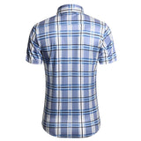 Men's Summer Shirt Vintage Chamise Homme Classique Formal Workwear Wedding Dress Checked Shirt Men's Blusa Masculina Luxo Mart Lion   