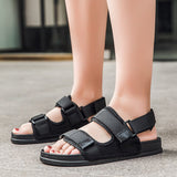  Blue Summer Outdoor Sandals Men's Harajuku Style Flat Casual Hook amp Loop Sport hombre Mart Lion - Mart Lion