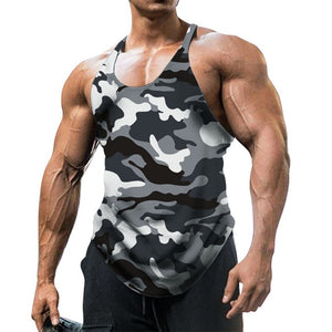Camouflage Summer Fitness Tank Top Men's Bodybuilding Gyms Clothing Fitness Shirt Slim Fit Vests Mesh Singlets Muscle Tops