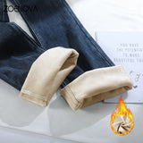  Fleece Velvet Y2K Flare Jeans Women Warm Wide Leg High Waist Loose Straight  Korean Denim Pants Winter Mart Lion - Mart Lion