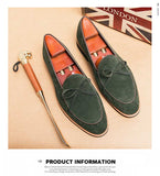 Green Men Loafers Flock Breathable Slip-On Casual Shoes Handmade  Zapatos De Hombre Mart Lion   